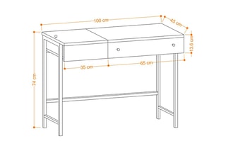 Bureau 1 tiroir - 100 x 74 x 45 cm
