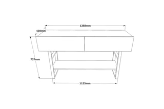 Console 2 abattants - 138 x 75,7 x 43 cm