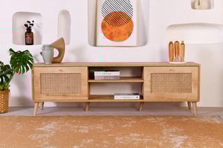 Meuble TV 2 abattants - 180 x 55 x 41 cm