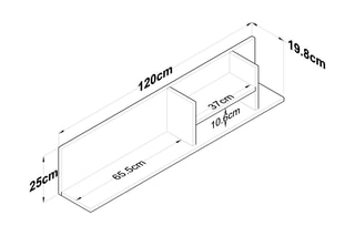 Etagère murale 2 niveaux AE103 - 120 x 25 x 19,8 cm