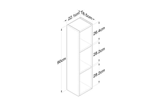 Etagère murale E3 - 22,1 x 90 x 18,5 cm