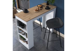 Table haute avec étagère - 120 x 100 x 50 cm