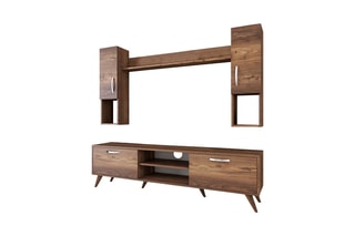 Ensemble meuble TV 2 portes M27 - 180 x 48,6 x 35 / 22,1 x 90 x 20,5 / 133 x 15 x 15 cm
