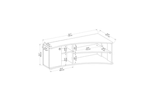 Meuble TV 2 portes Termera - 138 x 48,6 x 67,7 cm
