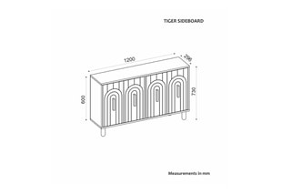 Buffet 4 portes Tiger - 120 x 73,6 x 29,6 cm
