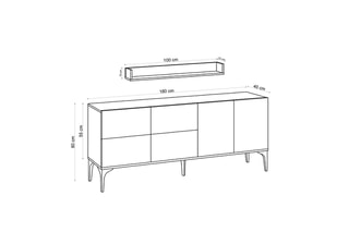 Buffet 2 portes Stella - 180 x 80 x 40 cm