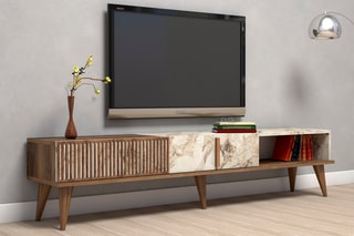 Meuble TV 2 abattants - 180 x 40 x 35 cm
