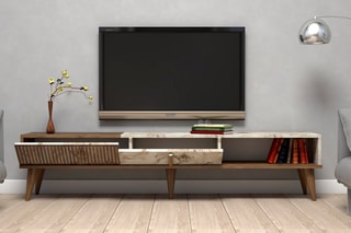 Meuble TV 2 abattants - 180 x 40 x 35 cm