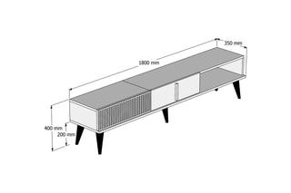 Meuble TV 2 abattants - 180 x 40 x 35 cm
