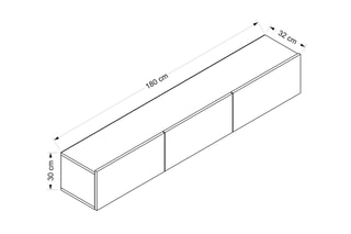 Meuble TV 3 portes - 180 x 30 x 32 cm