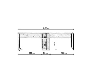 Bureau double Ikili Calisma Masasi L196 - 240 x 60 x 74 cm