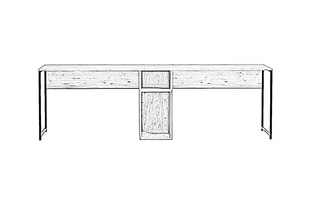 Bureau double Ikili Calisma Masasi L196 - 240 x 60 x 74 cm