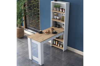Table de cuisine avec étagère - 120 x 154 x 54 cm