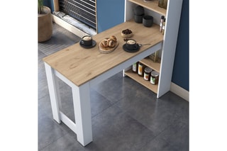 Table de cuisine avec étagère - 120 x 154 x 54 cm