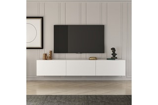 Meuble TV mural 3 abattants - 150 x 30 x 32 cm