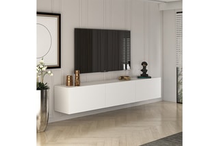 Meuble TV mural 3 abattants - 150 x 30 x 32 cm