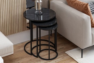 3 tables gigognes - 50 x 58 x 50 / 40 x 52 x 40 / 30 x 48 x 30 cm