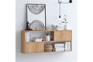 Etagère murale 2 portes - 120 x 50 x 22 cm