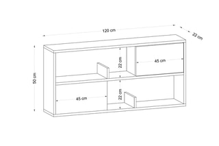 Etagère murale 2 portes - 120 x 50 x 22 cm