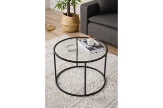 Table basse en verre trempé Berlin - 60 x 43 cm