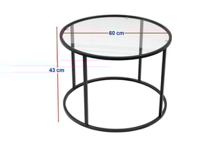 Table basse en verre trempé Berlin - 60 x 43 cm