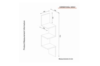 Etagère murale 3 niveaux Corner - 25 x 105,4 x 25 cm
