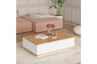 Table basse 2 abattants - 90 x 29 x 60 cm