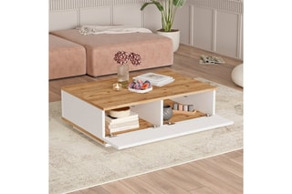 Table basse 2 abattants - 90 x 29 x 60 cm