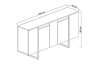 Buffet 4 portes - 160 x 80 x 35 cm