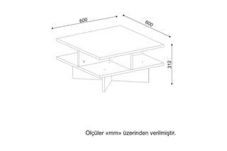 Table basse - 60 x 60 x 31,2 cm