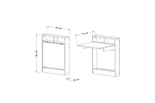 Meuble table dépliante - 70 x 90 x 15 cm