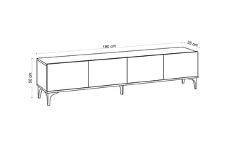 Meuble TV 4 portes - 180 x 50 x 35 cm