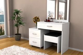 Coiffeuse 3 tiroirs - 35 x 93 x 139 cm