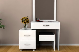 Coiffeuse 3 tiroirs - 35 x 93 x 139 cm
