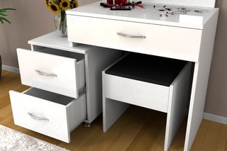 Coiffeuse 3 tiroirs - 35 x 93 x 139 cm