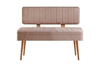 Banc-coffre Vina - Beige et imitation pin