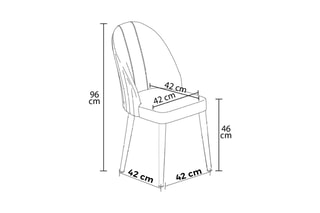 2 chaises Mara - 44 x 90 x 42 cm