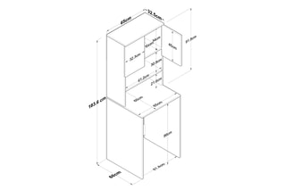 Meuble pour machine à laver KD101 - 65 x 183,6 x 60 cm
