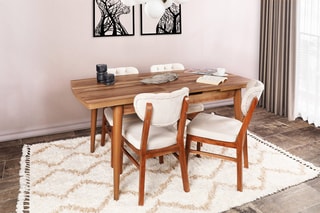 Table à manger extensible Inci 1141  - Longueur 129 à 170 cm