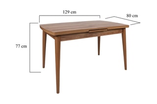 Table à manger extensible Inci 1141  - Longueur 129 à 170 cm