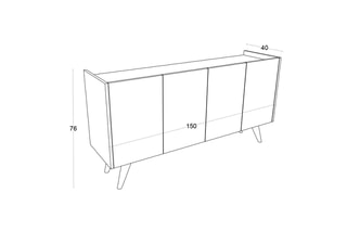 Buffet 4 portes  - 150 x 76 x 40 cm