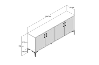 Buffet 4 portes  - 180 x 78 x 35 cm