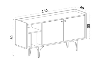 Buffet 2 portes - 150 x 40 x 80 cm