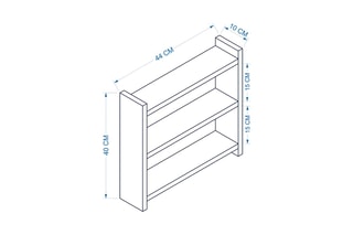 Etagère de cuisine 3 niveaux - 44 x 10 x 40 cm