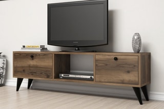 Meuble TV 2 abattants - 138 x 43 x 30 cm