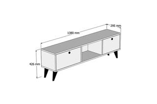Meuble TV 2 abattants - 138 x 43 x 30 cm