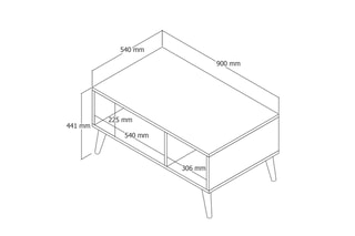 Table basse - 90 x 54 x 41,6 cm