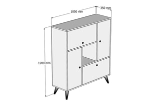 Meuble de rangement 4 portes - 105 x 120 x 35 cm