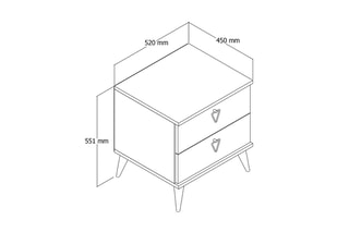 Table de chevet - 52 x 45 x 55,1 cm
