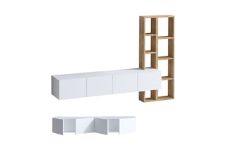 Meuble TV Pana 4 portes - 182 x 25 x 32 cm
